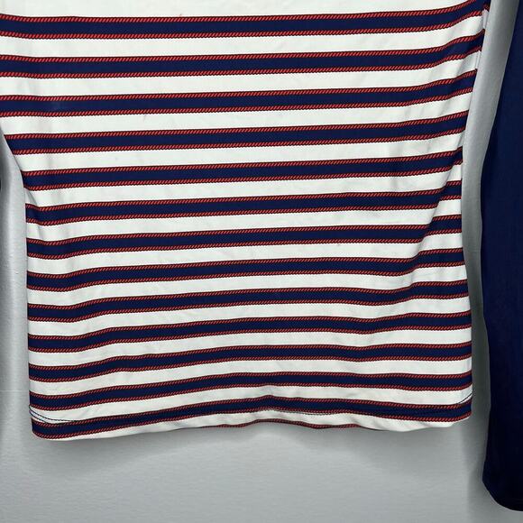 Sperry Women's Sailing Stripe Swim Shirt Size Small Rash Guard Preppy Nautical - Picture 8 of 13
